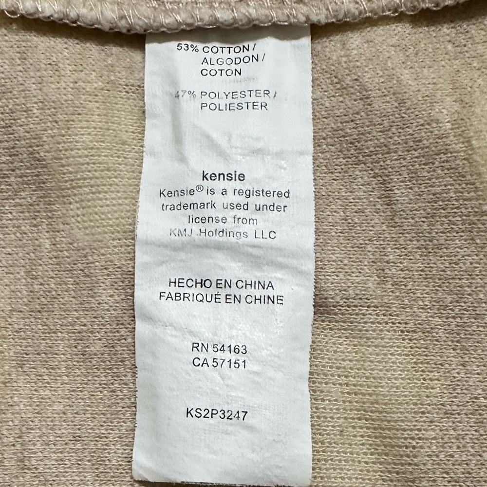 Kenzie Pieces Cream & Beige Polka-dot French Terry Pullover Top, Size L - Picture 9 of 10